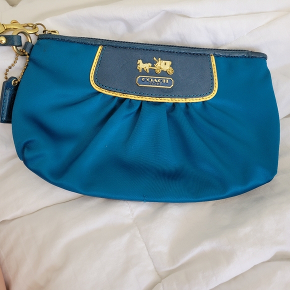 Coach Silk Turquoise Wristlet - Picture 10 of 10